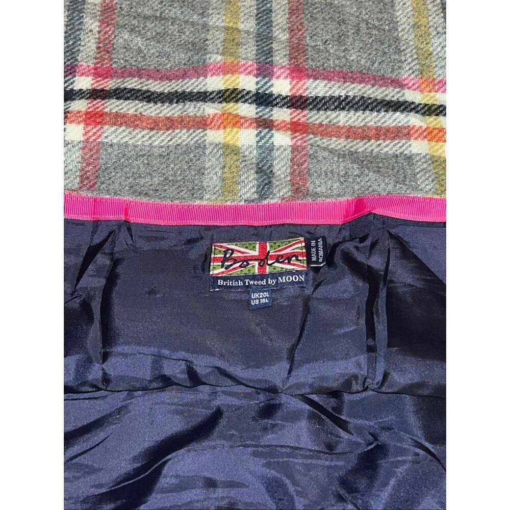 Boden 16L Skirt Wool A-Line Wrap Effect Leather Buckle Multicolored mini skirt - Picture 7 of 7